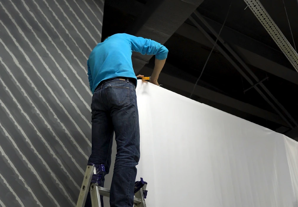 Professional sign installation on site