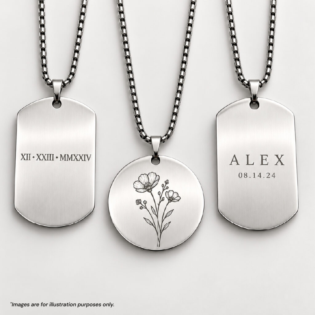 Customised Engraved Stainless Steel Pendant